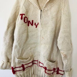 vintage 1950s Cowichan sweater- XXL
